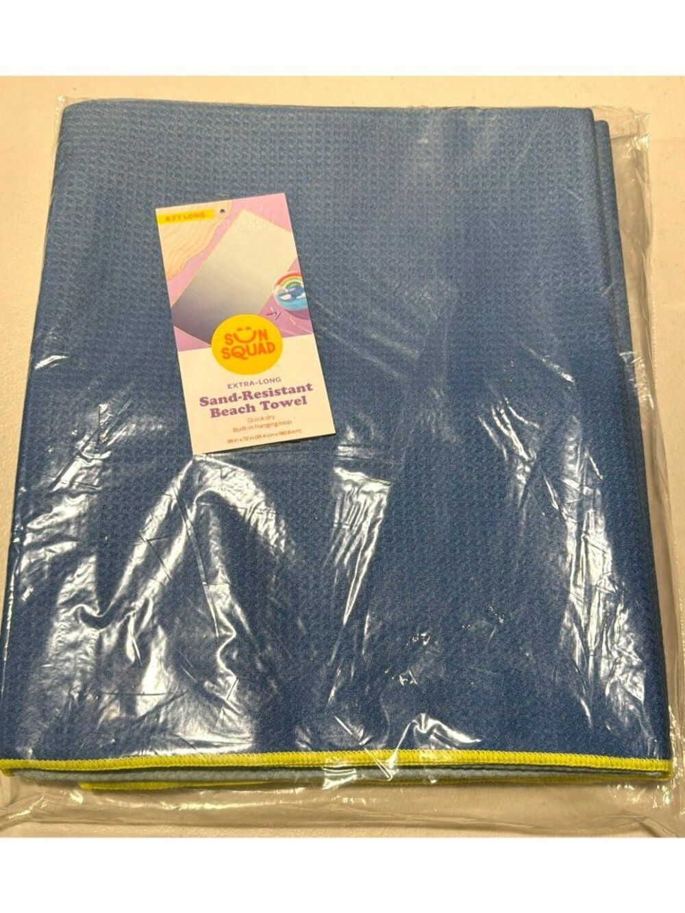 Set of 2 Sun Squad Extra-Long Sand-Resistant Beach Towel Quick-Dry Built-In Hang